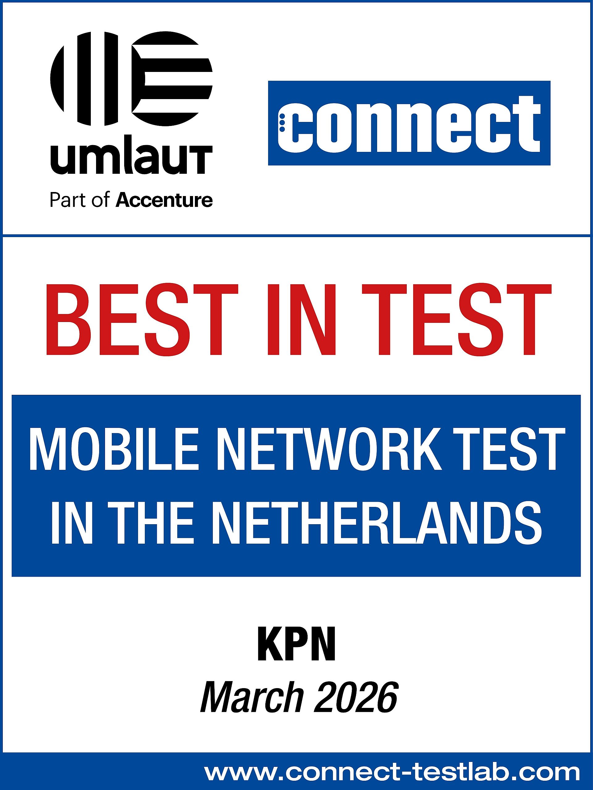 KPN umlaut mobile network test Best in Test 2026