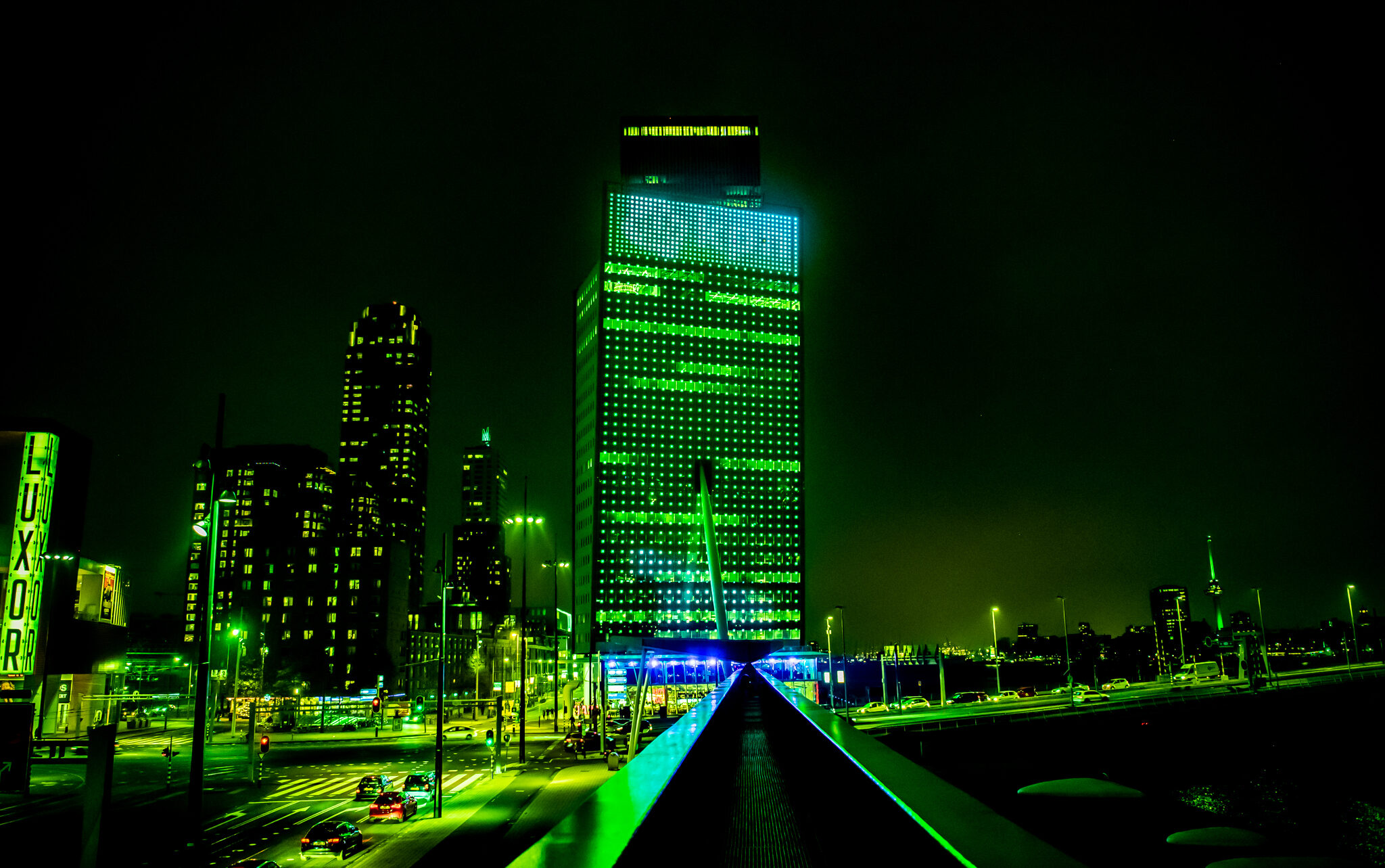 Plaatje Gebouw de Link in groene kleur