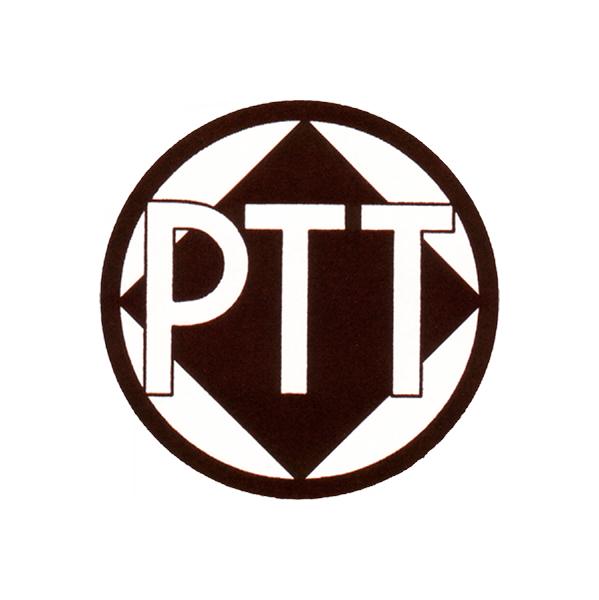 Plaatje geschiedenis PTT logo 1935 1950