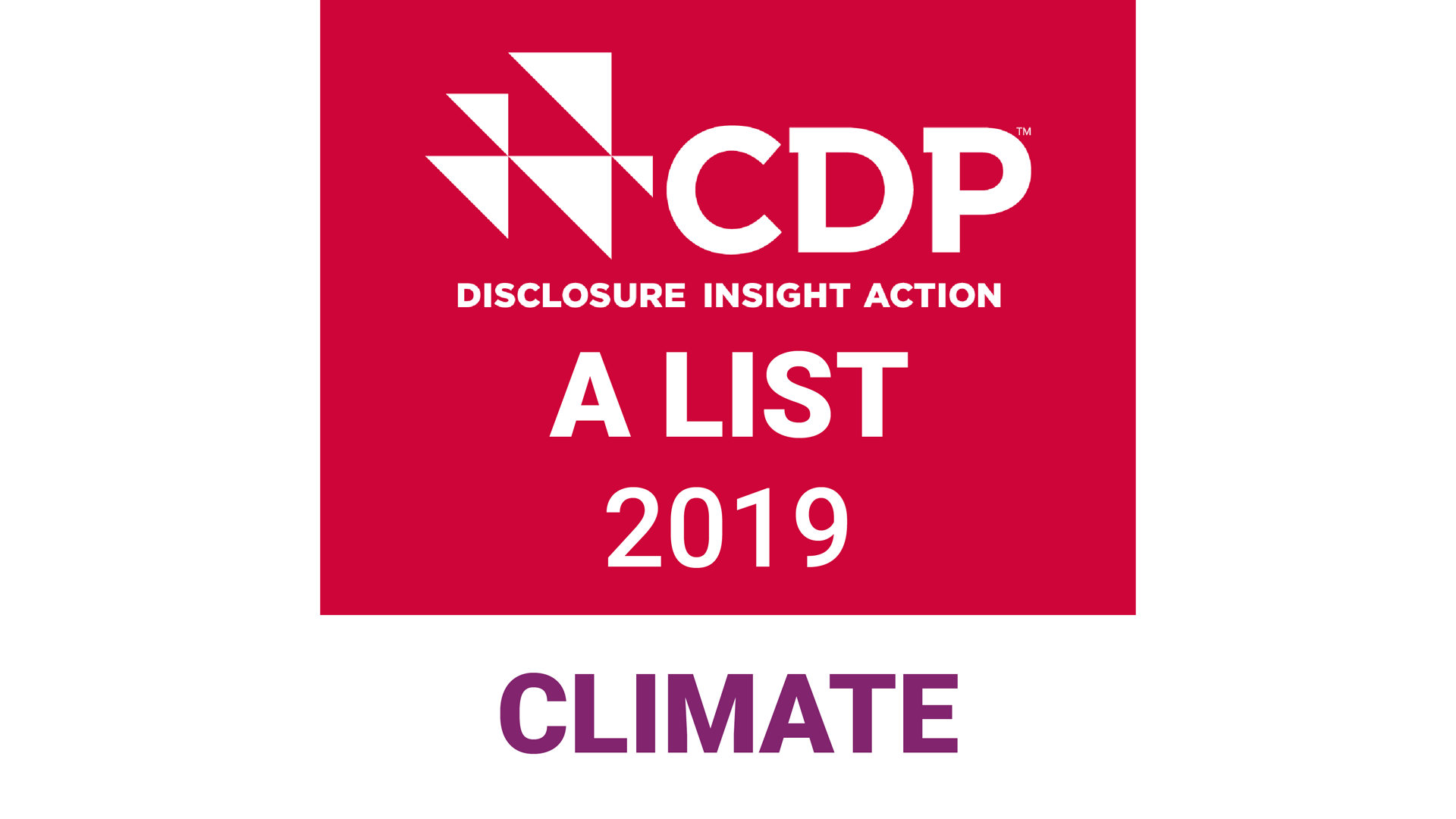 CDP climate A List stamp